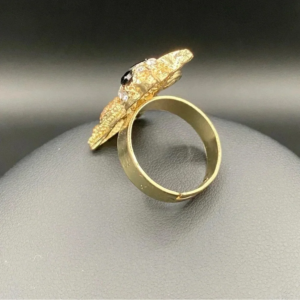 Rhinestone Bling Cat Ring - Adjustable